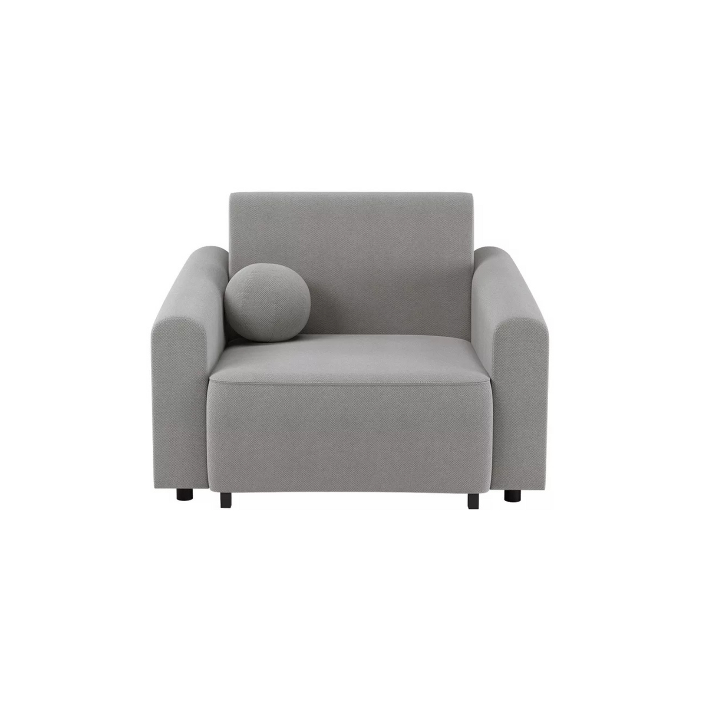 VIOSTE Atzveltnes krēsls ar glabātuvi, pelēks hidrofobs šenils - N1 Home