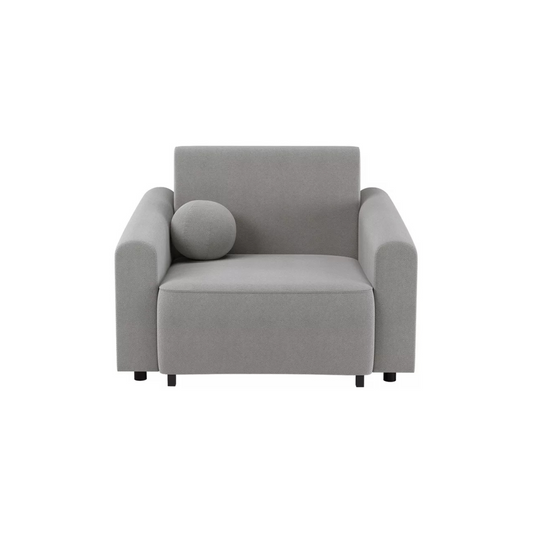 VIOSTE Atzveltnes krēsls ar glabātuvi, pelēks hidrofobs šenils - N1 Home