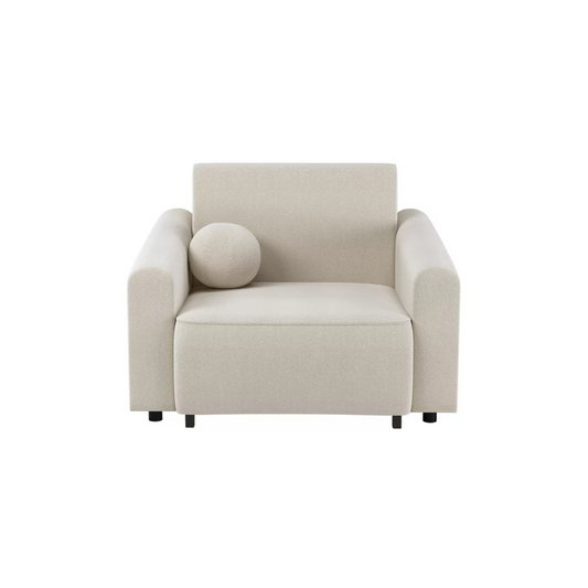 VIOSTE Atzveltnes krēsls ar glabātuvi, krēmkrāsas hidrofobs šenils - N1 Home