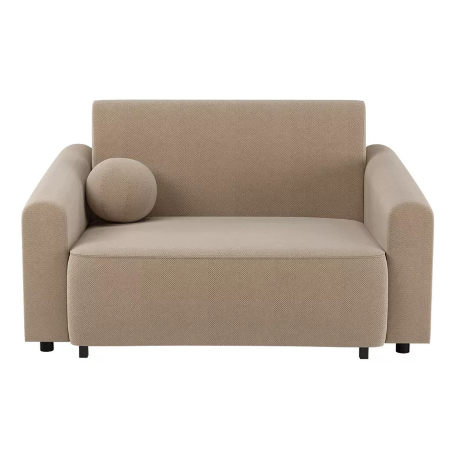 VIOSTE Divvietīgs dīvāns, 110 cm, ar glabātuvi, smilškrāsas hidrofobs šenils - N1 Home