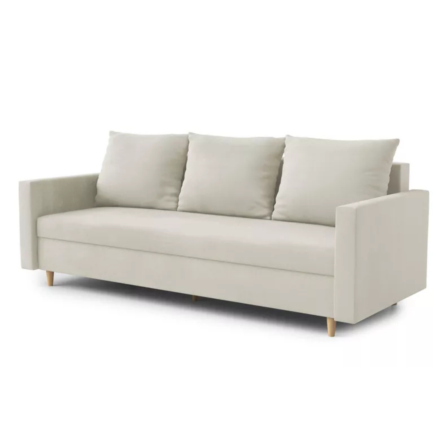 LUTTO Dīvāns ar glabātuvi,  izvelkamais, krēmkrāsas samts - N1 Home