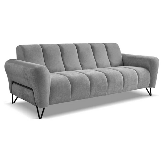 LAREVO Trīsvietīgs dīvāns, pelēks šenils - N1 Home