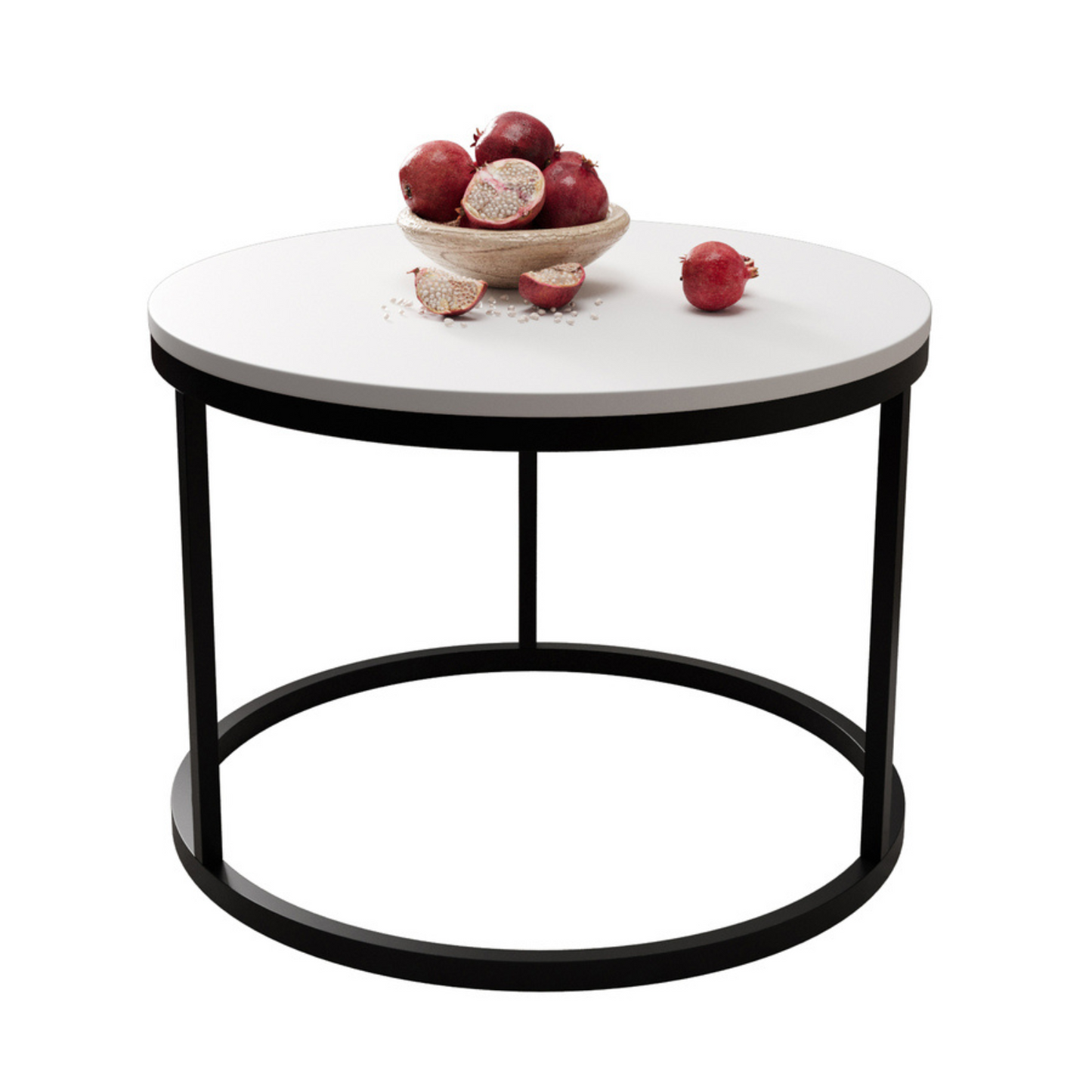 BELLO Apaļš kafijas galdiņš 60 cm, matēts balts - N1 Home