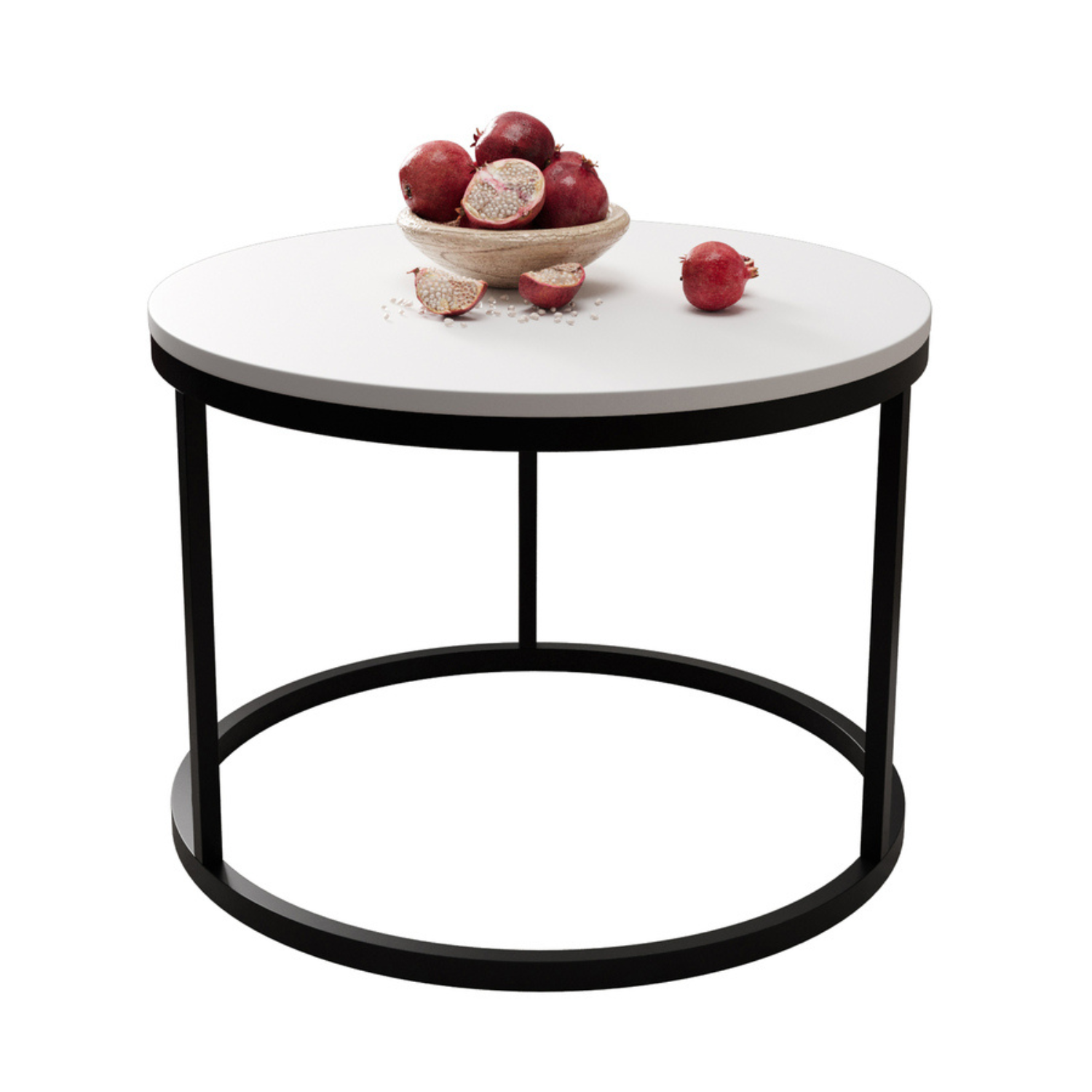 BELLO Apaļš kafijas galdiņš 60 cm, matēts balts - N1 Home