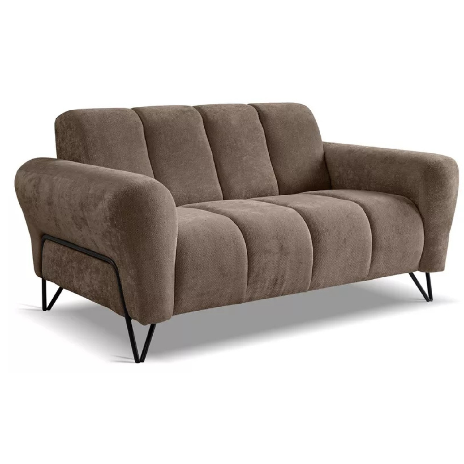 LAREVO Divvietīgs dīvāns, brūns šenils - N1 Home