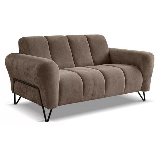 LAREVO Divvietīgs dīvāns, brūns šenils - N1 Home