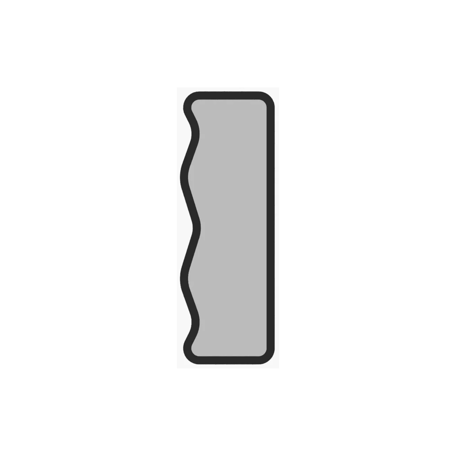 SELE Grīdas spogulis 160x50 cm melnā rāmī ar asimetriskiem viļņiem - N1 Home