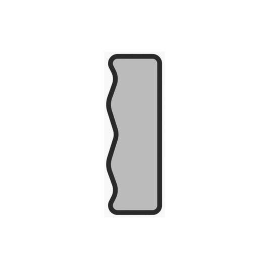 SELE Grīdas spogulis 160x50 cm melnā rāmī ar asimetriskiem viļņiem - N1 Home