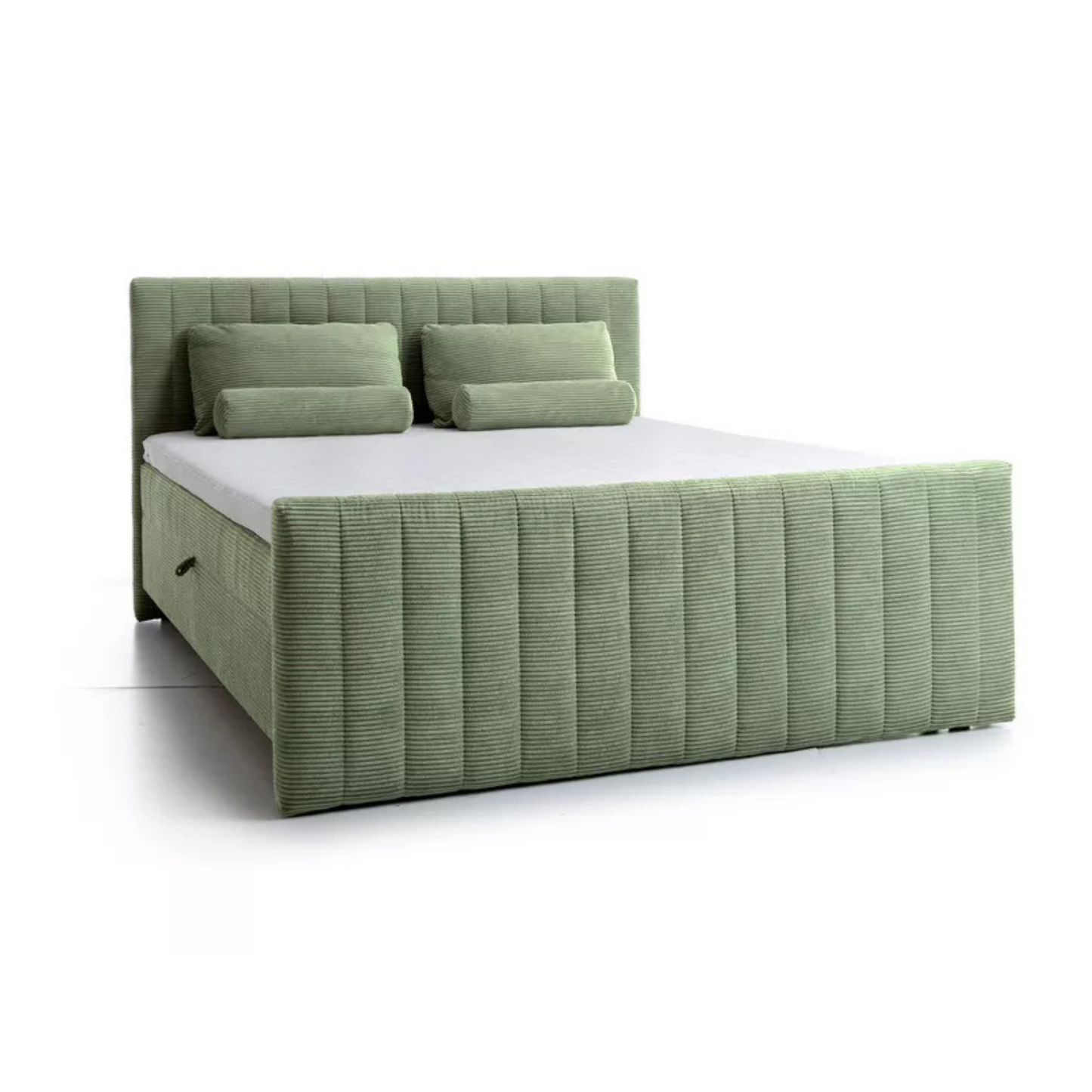 BINOLULA Kontinentālā gulta 1160/80x200 cm ar matraci un konteineriem, salvijas velveta - N1 Home