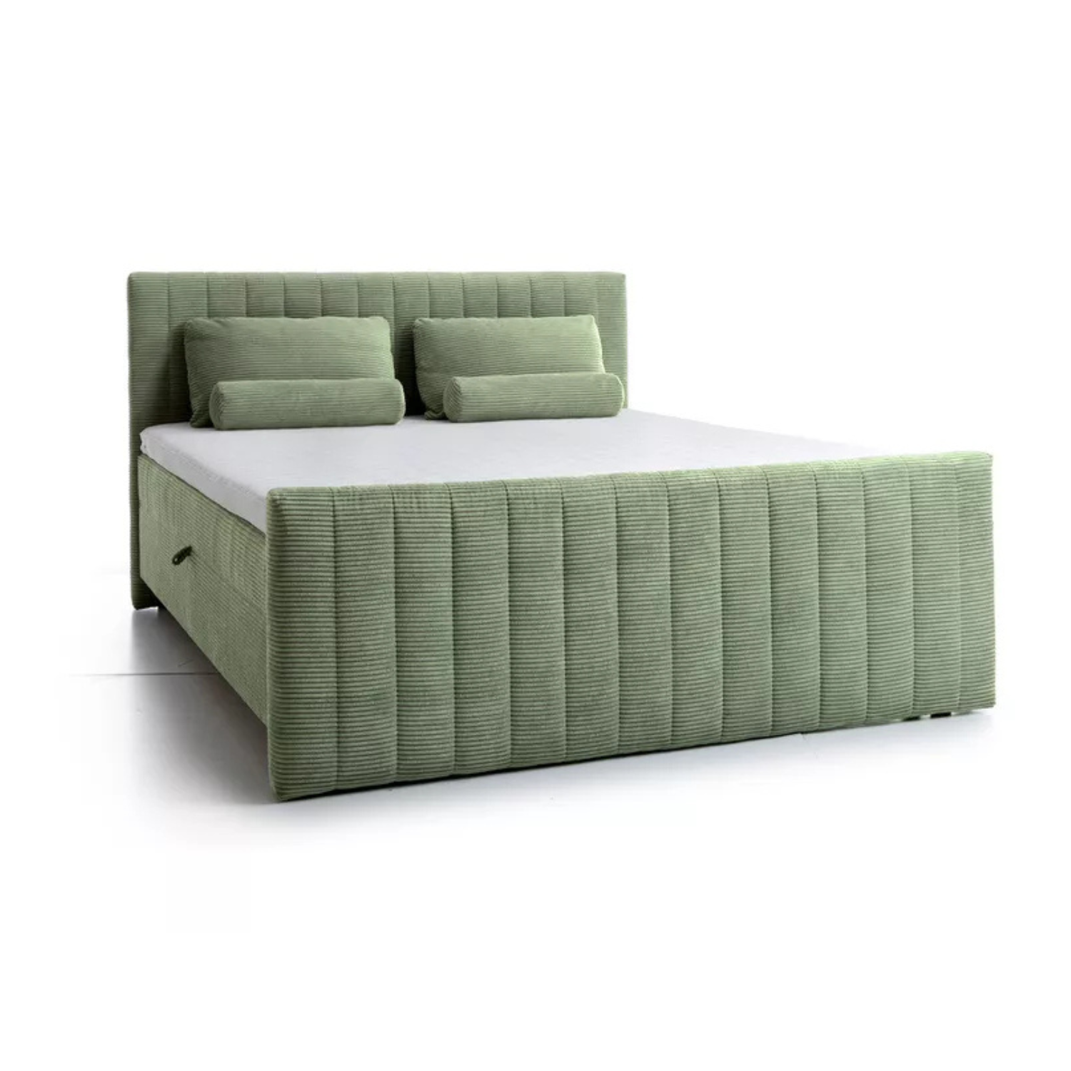 BINOLULA Kontinentālā gulta 1160/80x200 cm ar matraci un konteineriem, salvijas velveta - N1 Home