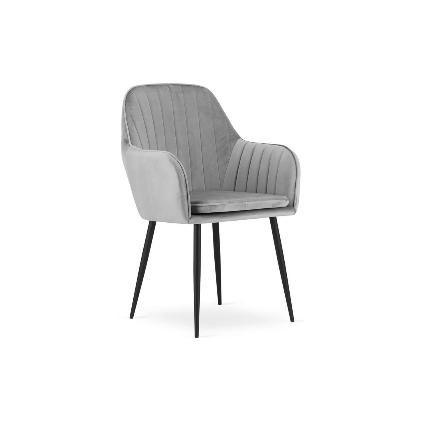 MERSYM Polsterēts krēsls no tumši pelēka samta - N1 Home
