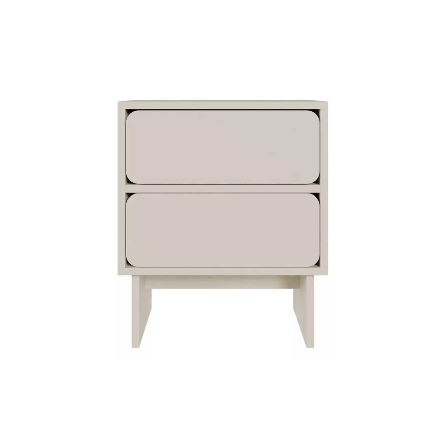 WEWE Naktsskapītis ar divām atvilktnēm, 50 cm, pelēki bēšs - N1 Home