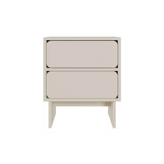 WEWE Naktsskapītis ar divām atvilktnēm, 50 cm, pelēki bēšs - N1 Home