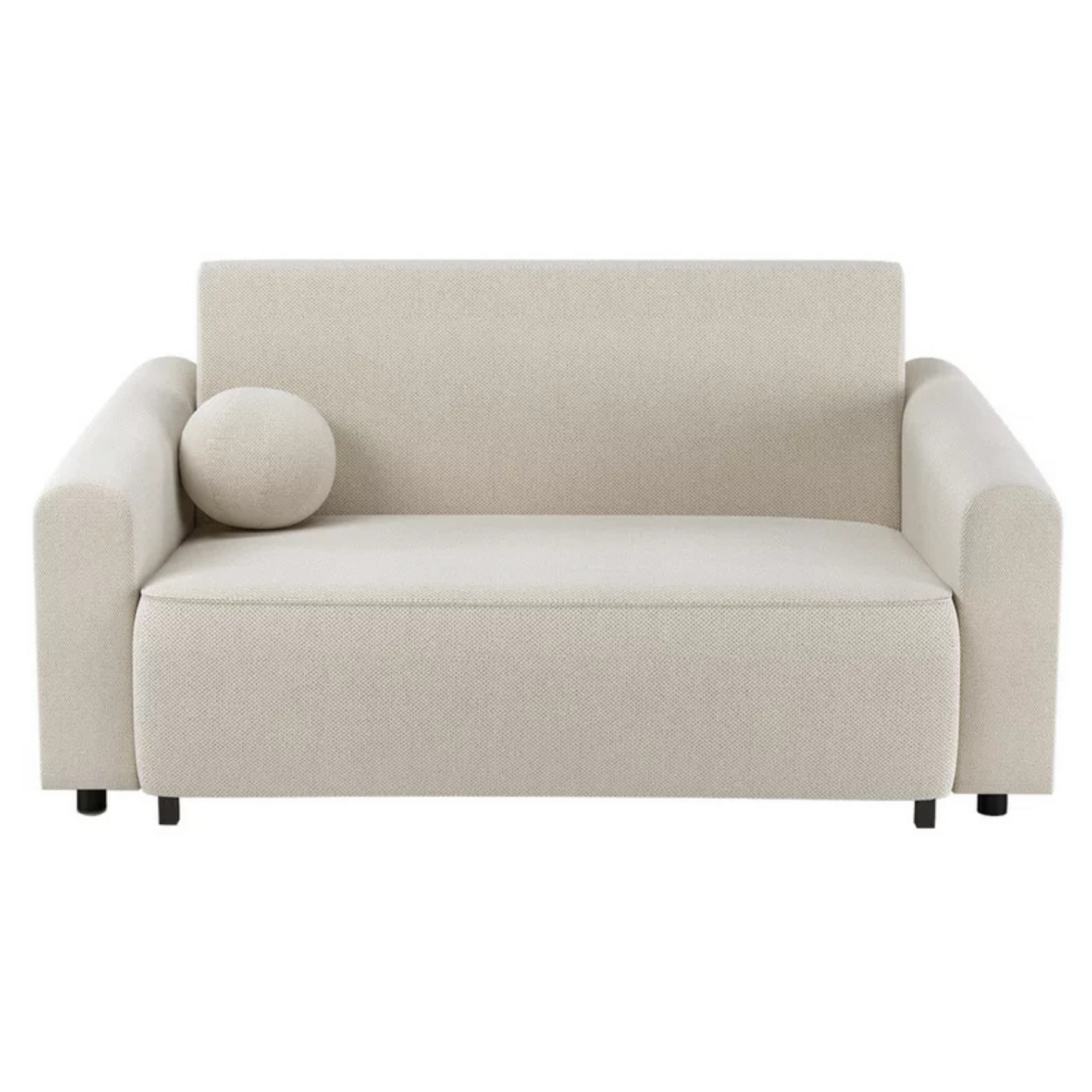 VIOSTE Divvietīgs dīvāns, 130 cm, ar glabātuvi, krēmkrāsas hidrofobs šenils - N1 Home