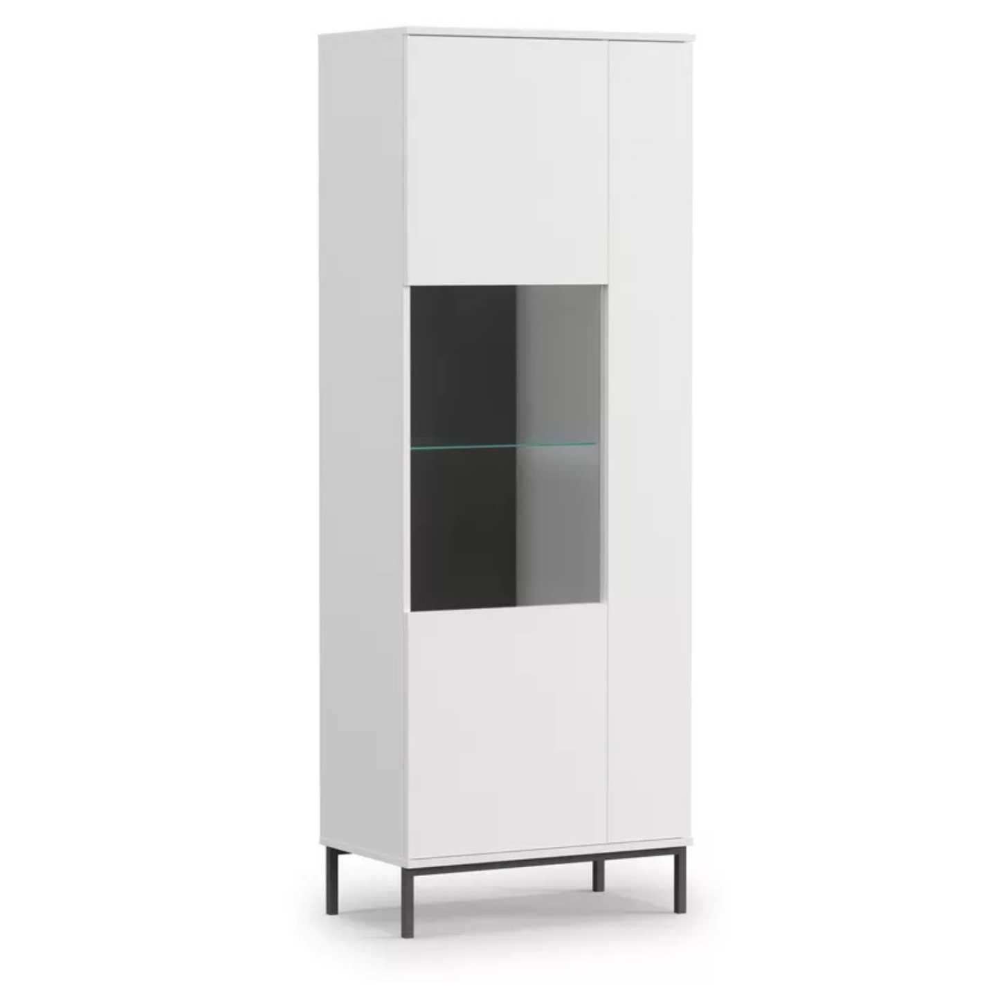 RILAPE Divdurvju vitrīnas skapis 70 cm, balts - N1 Home