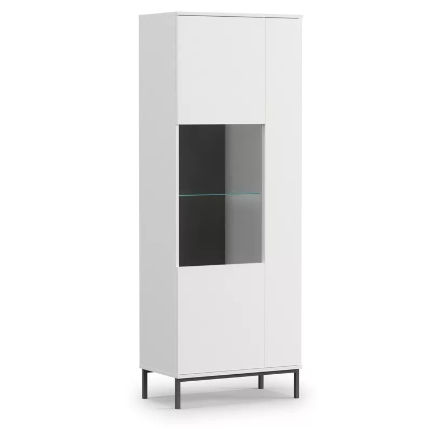 RILAPE Divdurvju vitrīnas skapis 70 cm, balts - N1 Home