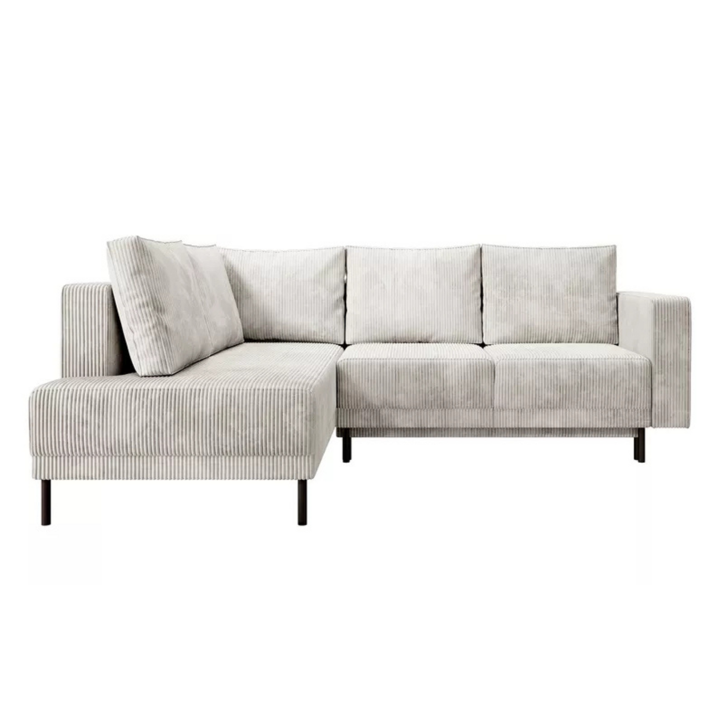 RIO Stūra dīvāns ar gulēšanas funkciju, ar konteineru, pelēki bēšs velvets, kreisa/laba puse - N1 Home