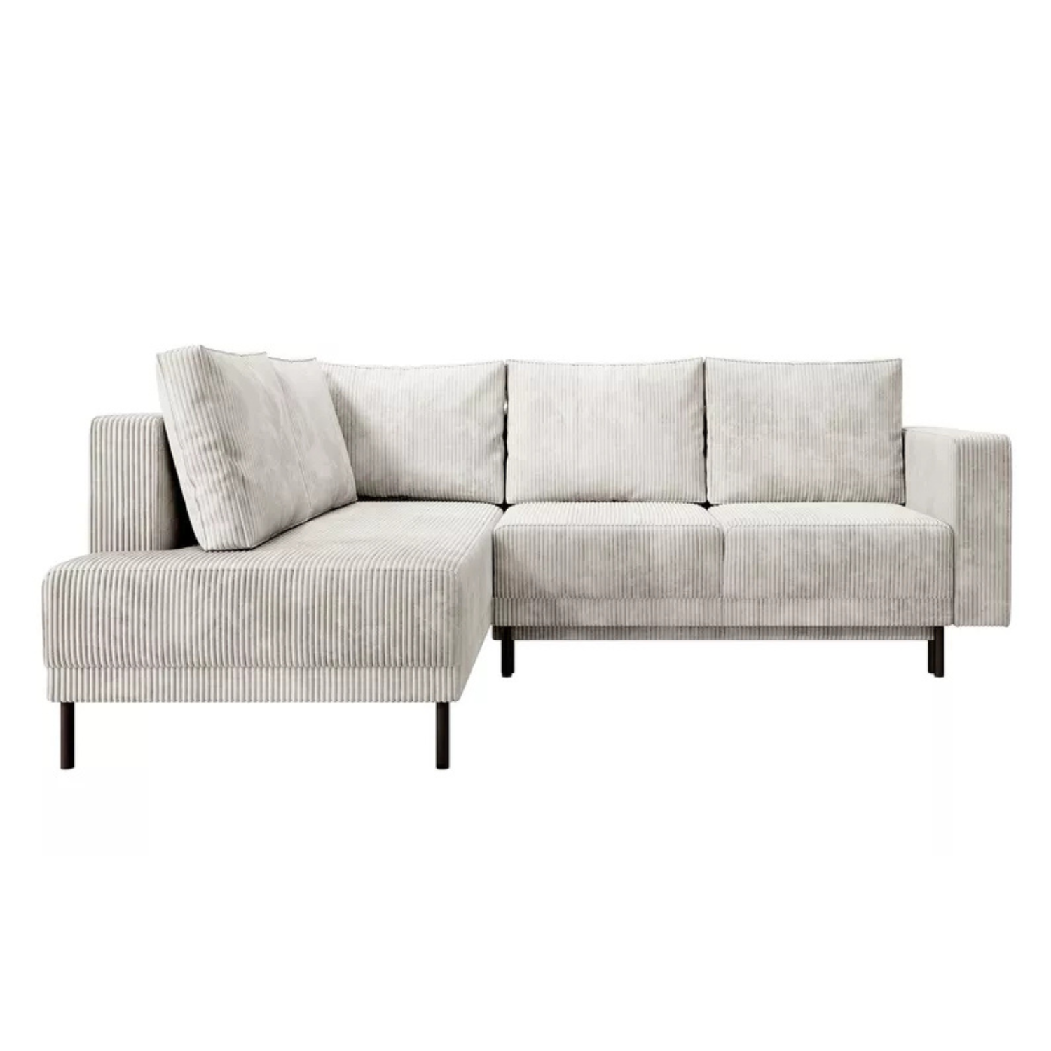 RIO Stūra dīvāns ar gulēšanas funkciju, ar konteineru, pelēki bēšs velvets, kreisa/laba puse - N1 Home