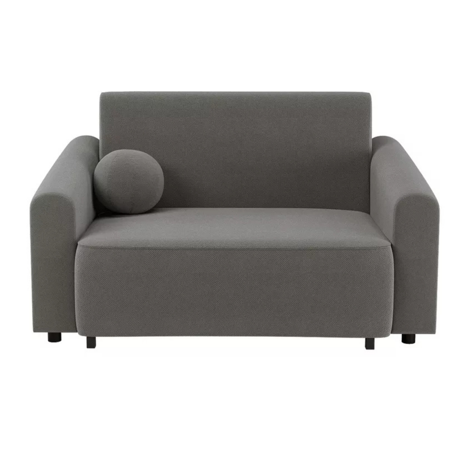 VIOSTE Divvietīgs dīvāns, 110 cm, ar glabātuvi, tumši pelēks hidrofobs šenils - N1 Home