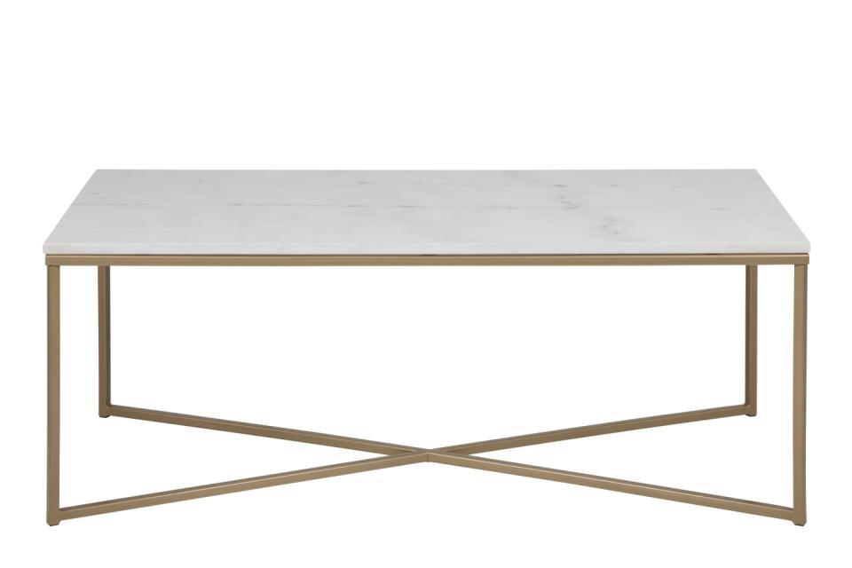 Kafijas galds Alis 120x60x46 cm balts marmors - N1 Home