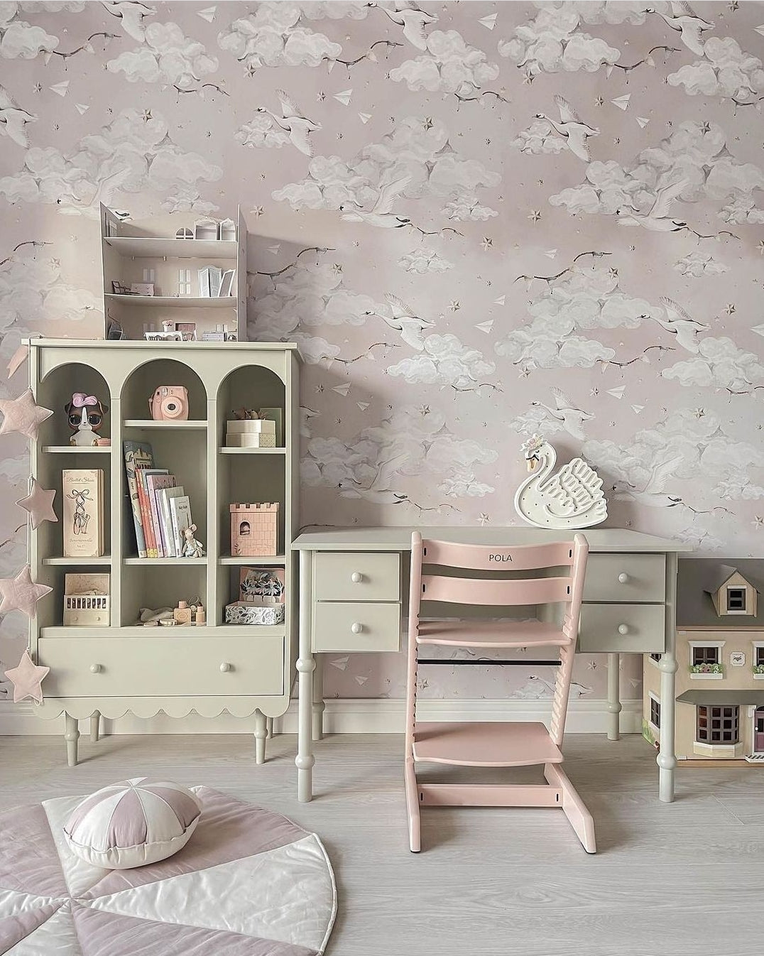 Grāmatu plaukts Bubi 140 x 84 x 35 cm olīves - N1 Home