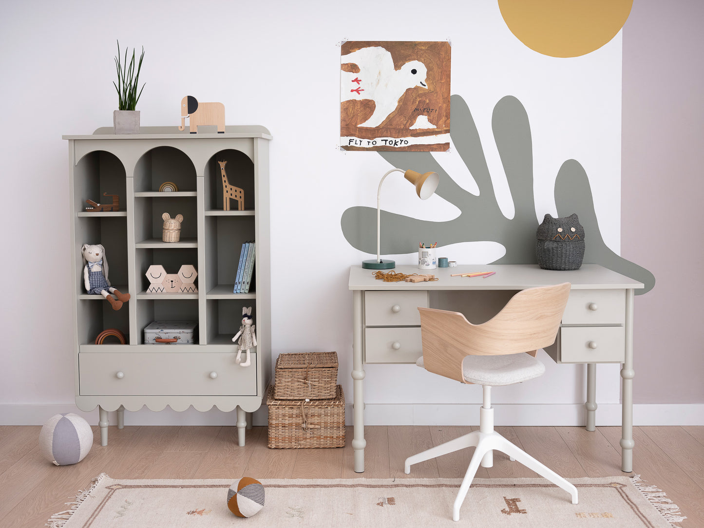 Grāmatu plaukts Bubi 140 x 84 x 35 cm olīves - N1 Home