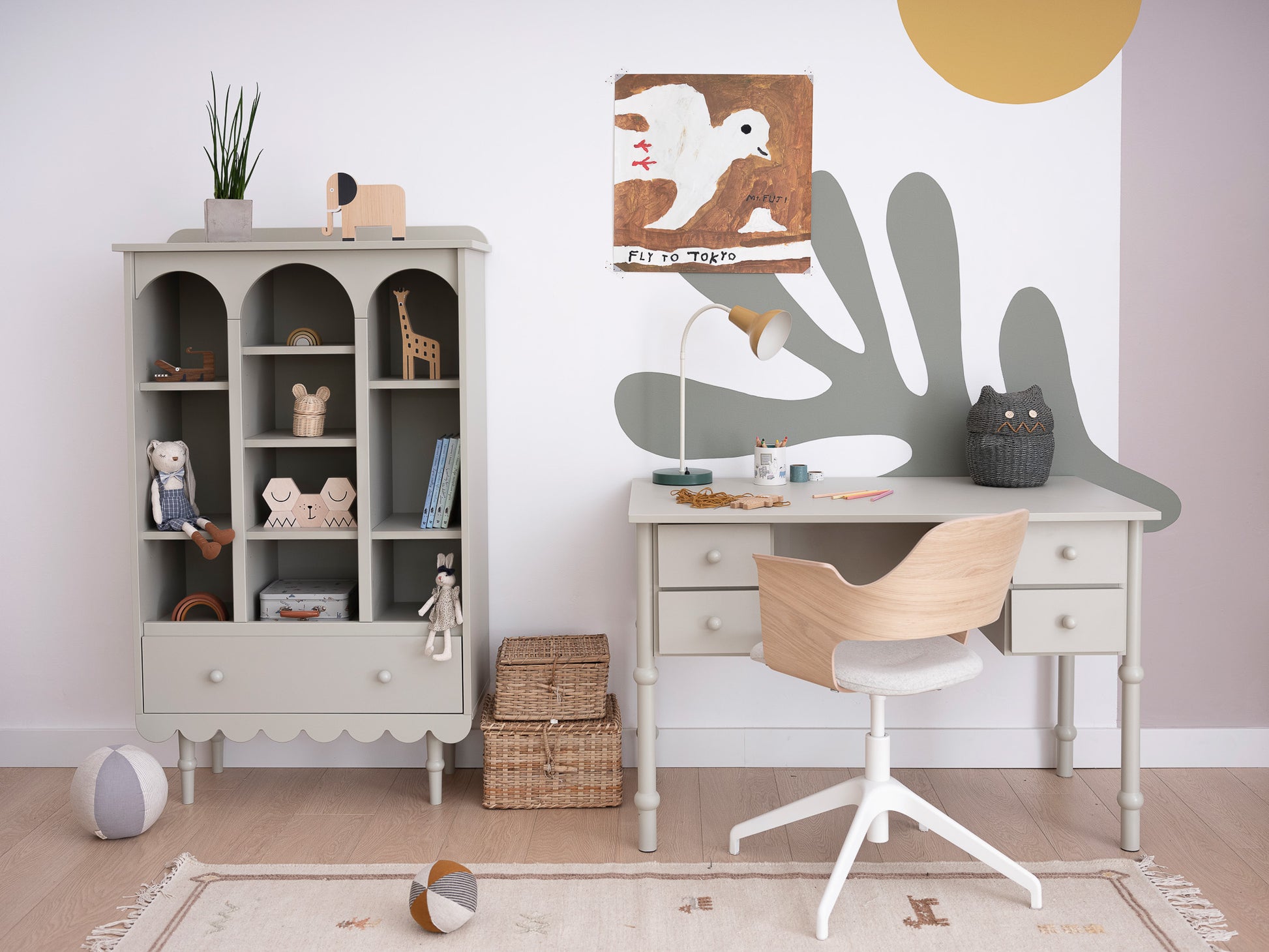 Grāmatu plaukts Bubi 140 x 84 x 35 cm olīves - N1 Home