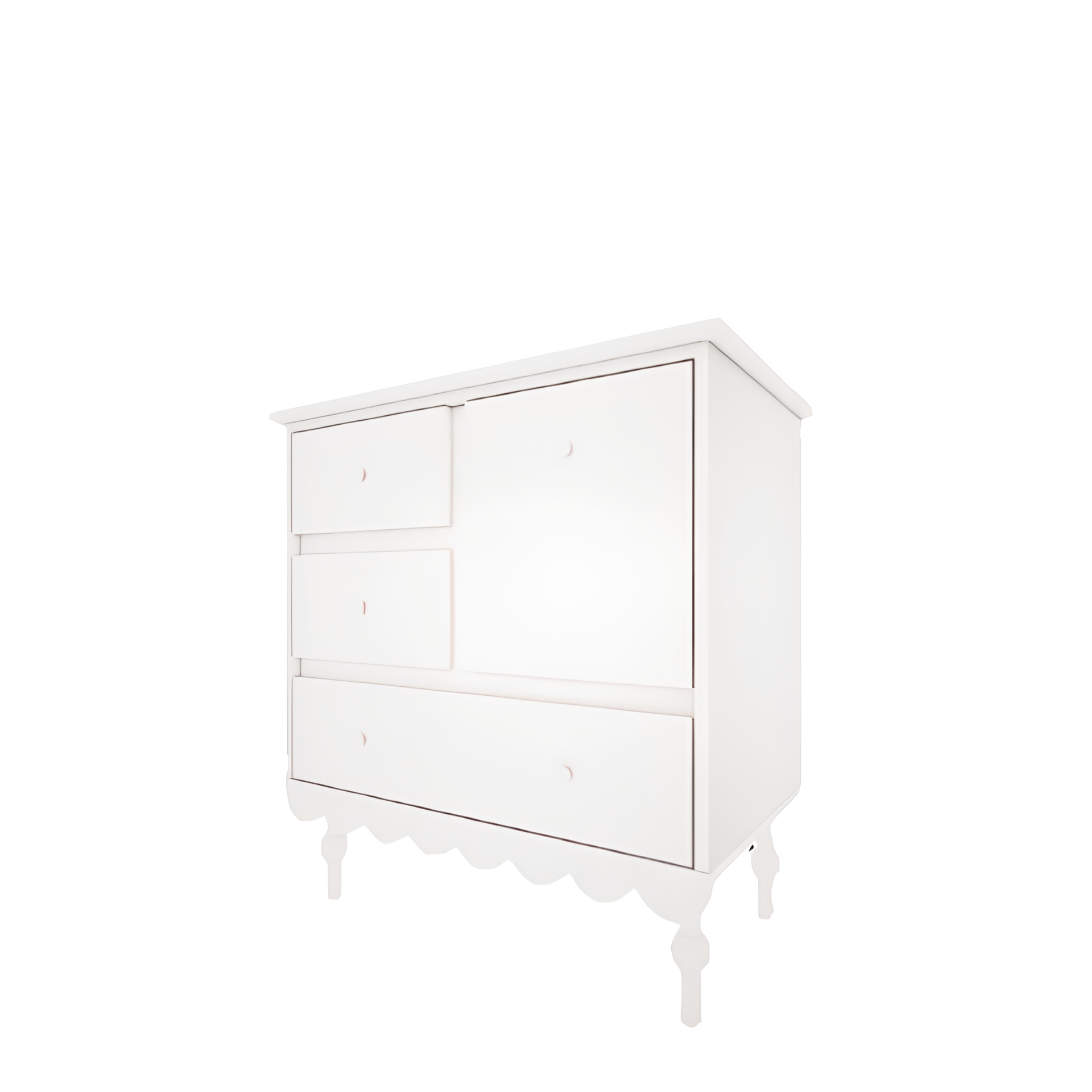 Kumode Bubi 91x84x50 cm balts - N1 Home