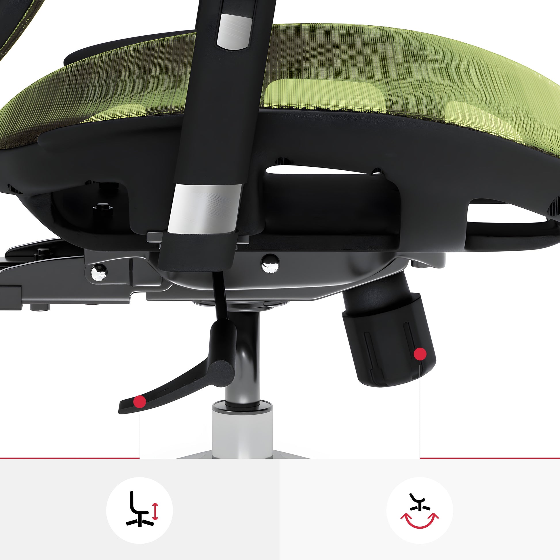 Krēsls V - Bas 119-130/50,5/68 cm melns/zaļš - N1 Home