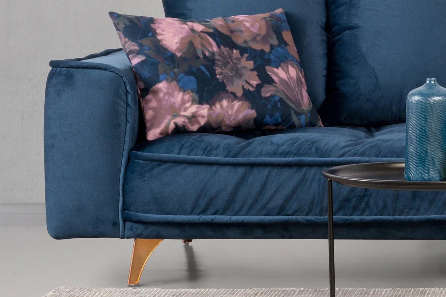 Dīvāns Belavio Befame 150-185/256-288/175-210 cm zils