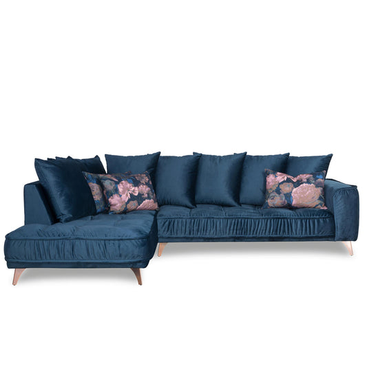 Dīvāns Belavio Befame 150-185/256-288/175-210 cm zils