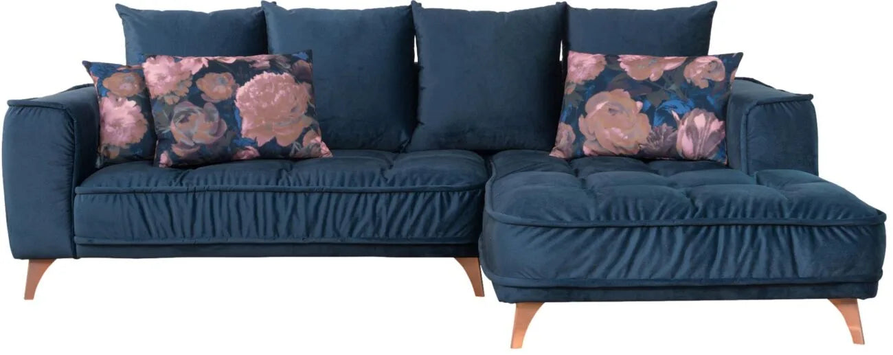 Dīvāns Belavio Befame 150-185/256-288/175-210 cm zils