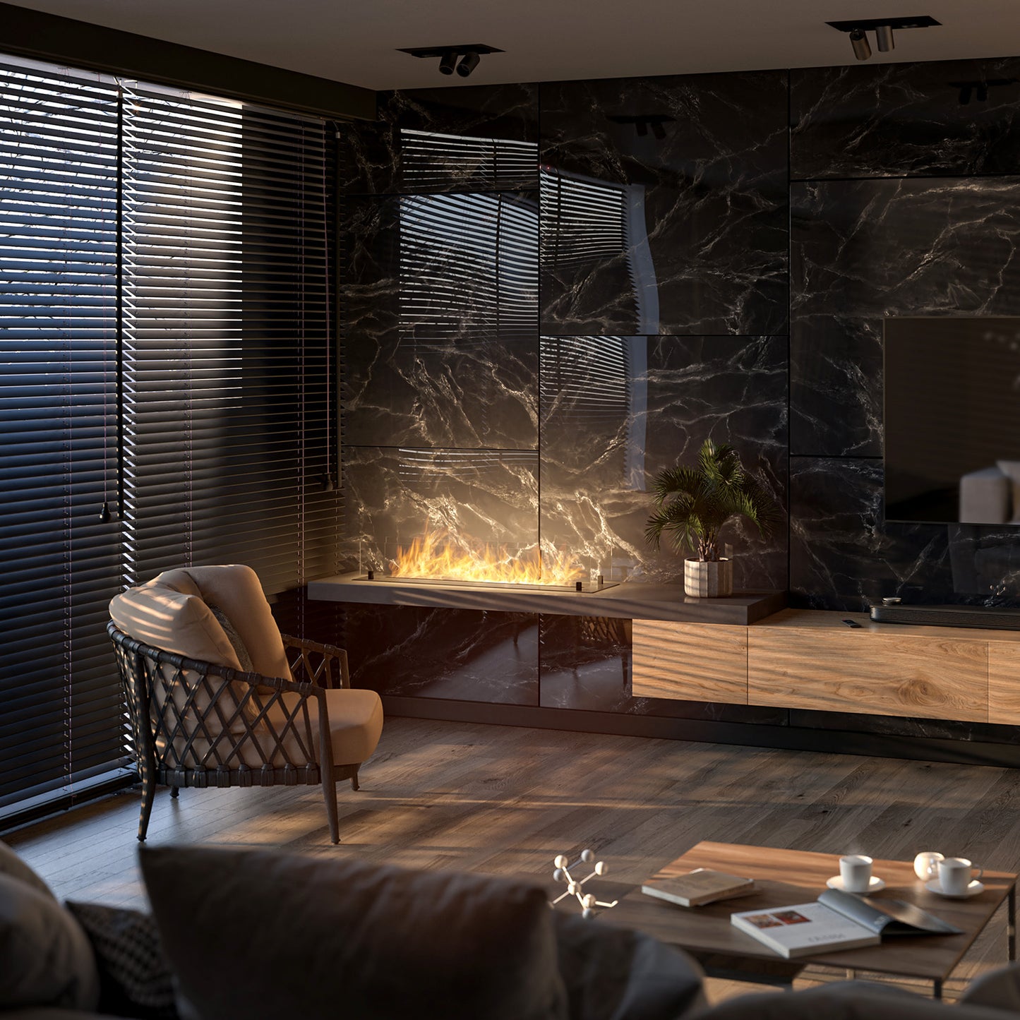 Biokamīns InseSlim 60;80;100;120;150;200/37/85 cm melns - N1 Home