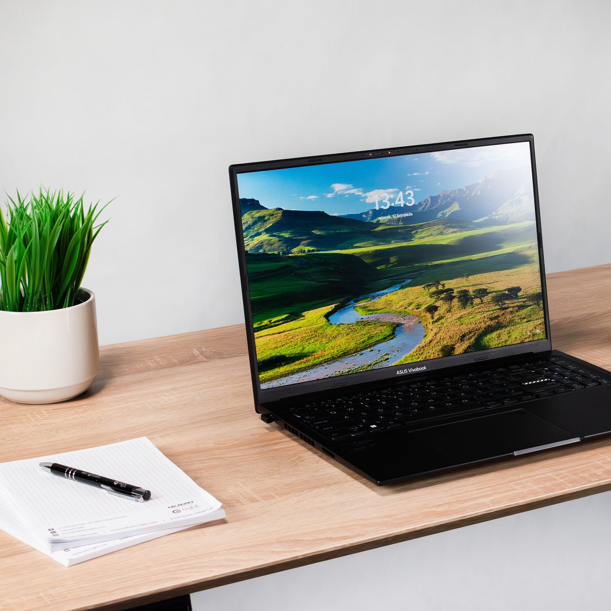 Biroja galds Conti Pro 60/120 cm balts/Sonoma ozols - N1 Home