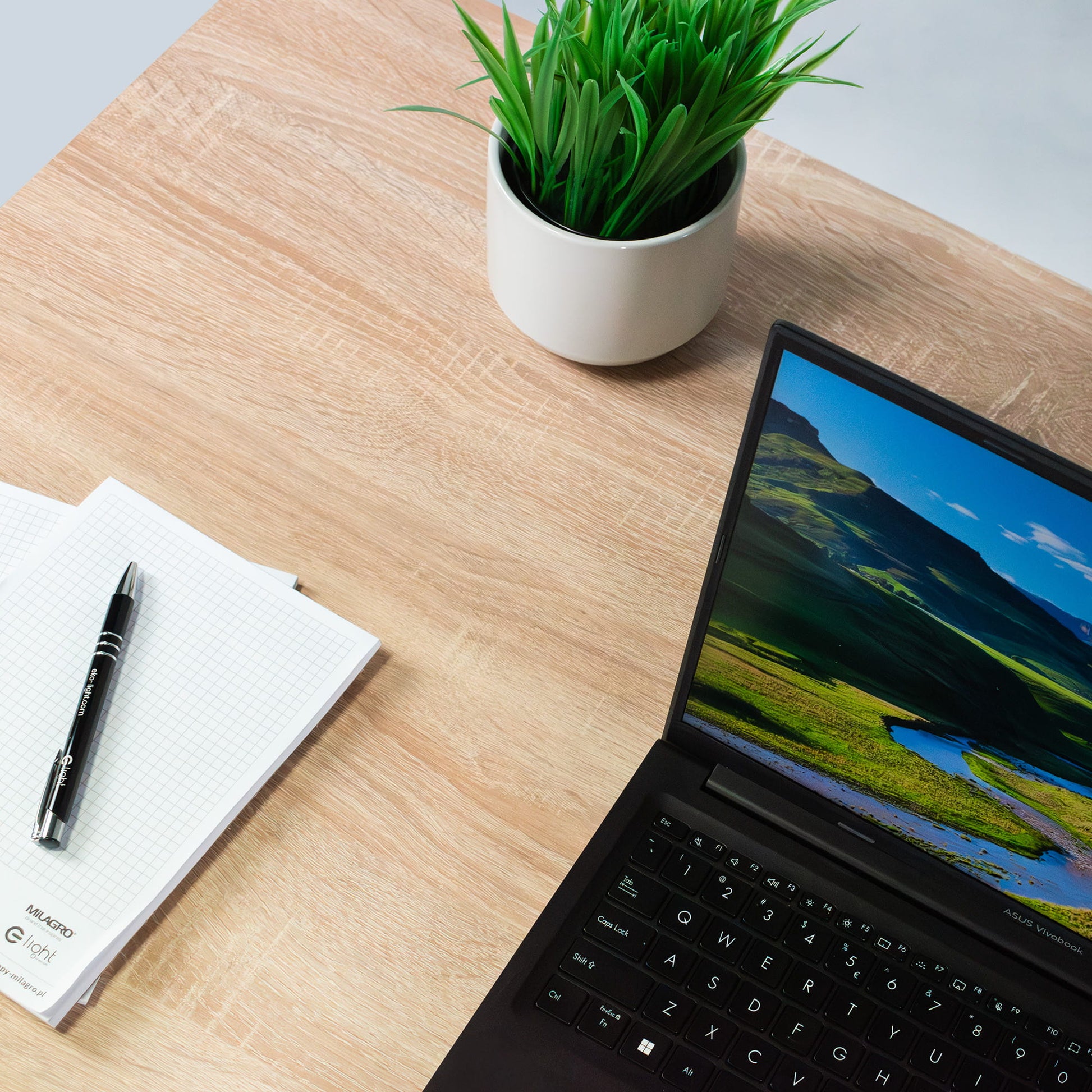 Biroja galds Conti Pro 60/120 cm balts/Sonoma ozols - N1 Home