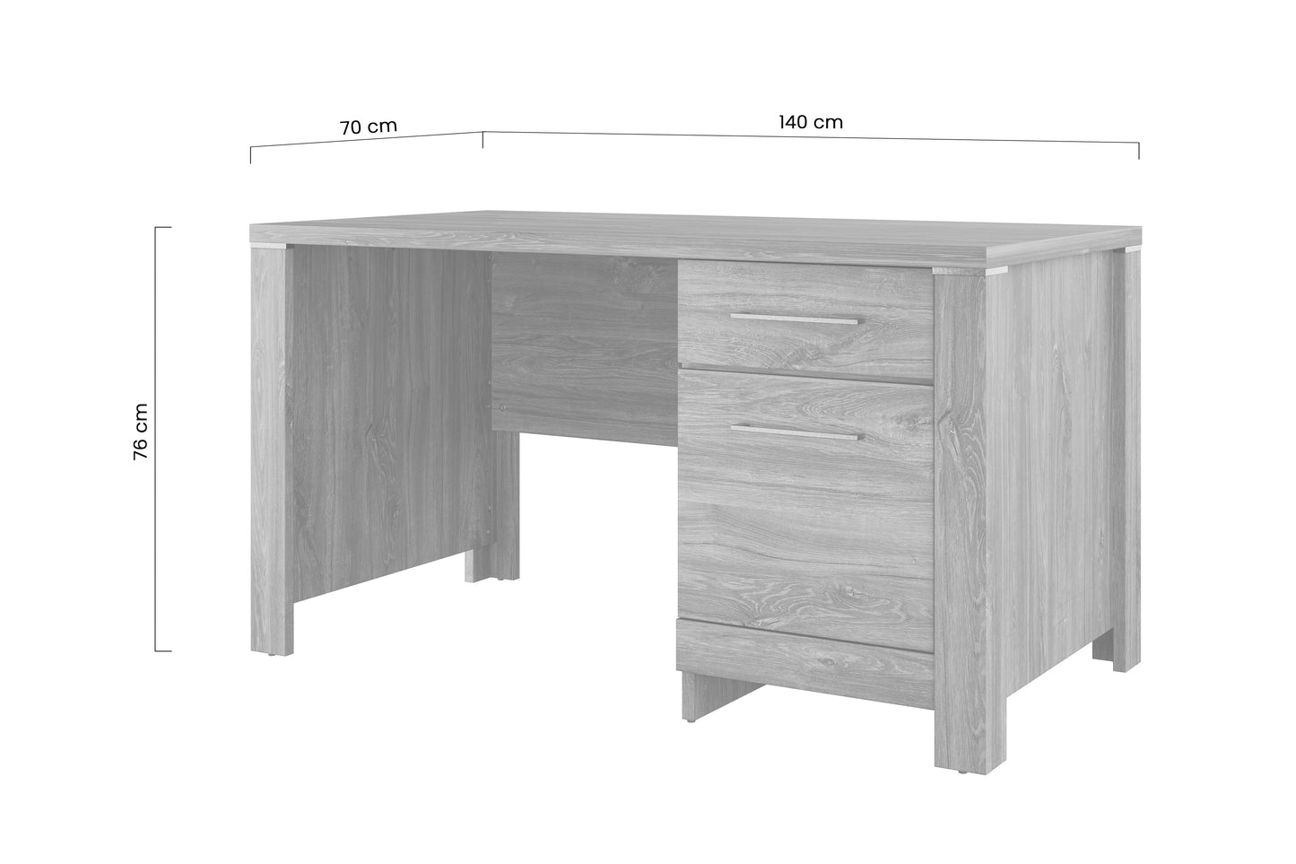 Galds Geri 140/76/70 cm rosīgs ozols - N1 Home