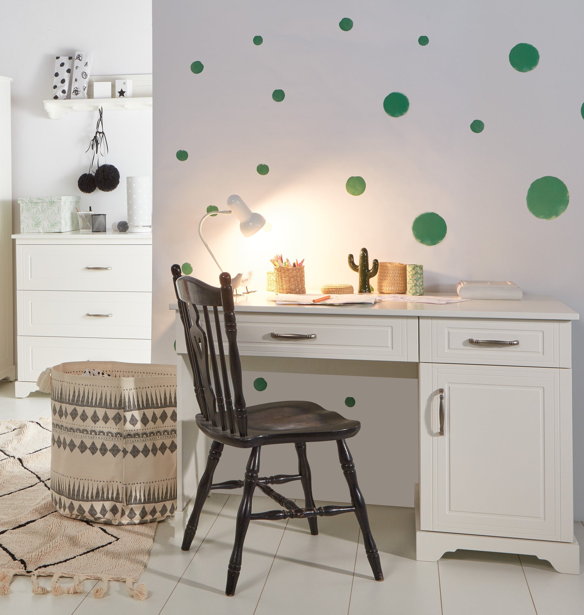 Rakstāmgalds Melia 76cm x 122cm x 60cm balts - N1 Home