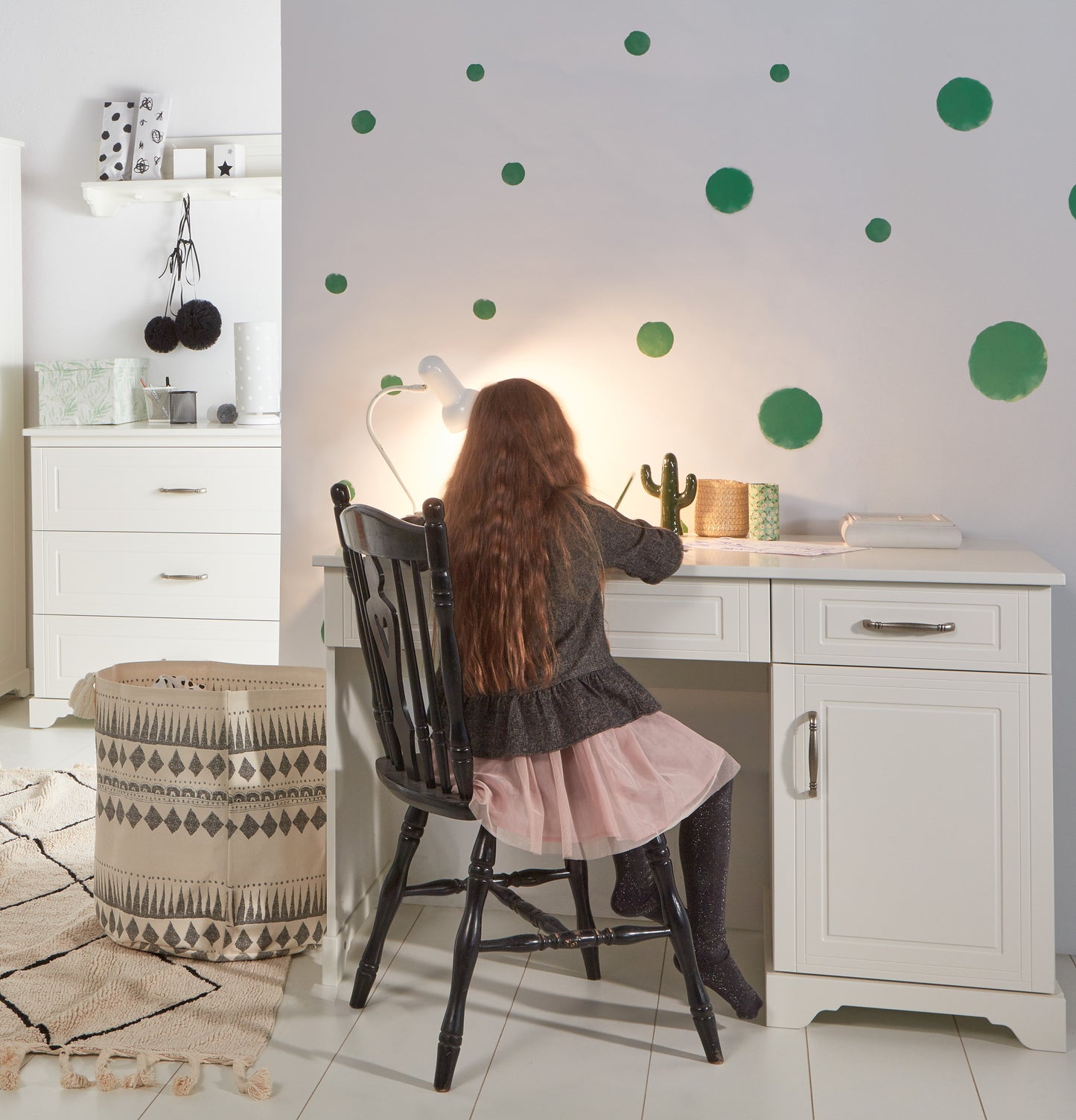 Rakstāmgalds Melia 76cm x 122cm x 60cm balts - N1 Home