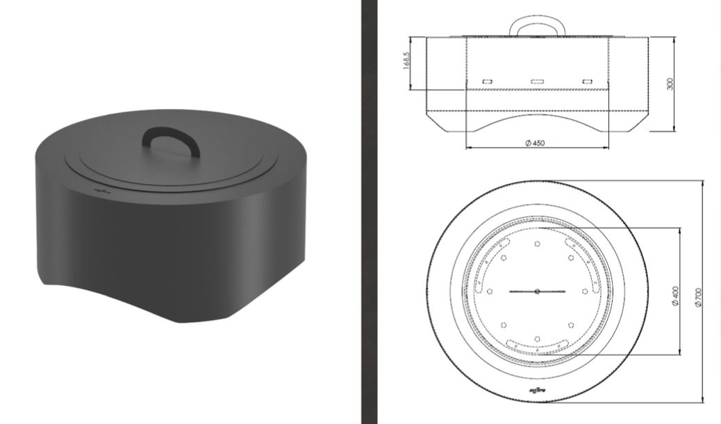 Dārza kamīns Blans Round 70/30; 100/30 cm melns - N1 Home