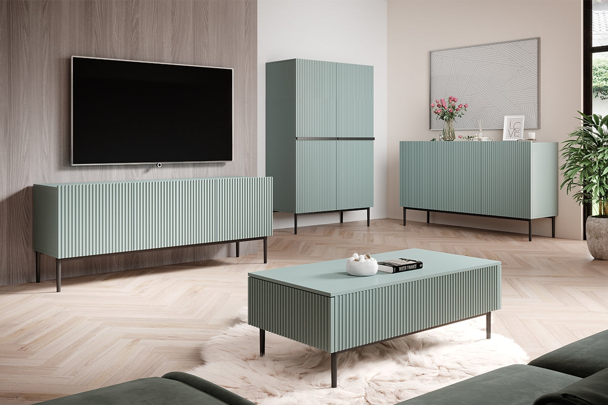 AUSTIN  RTV kumode 150/53/45 melns/debesjums zils - N1 Home