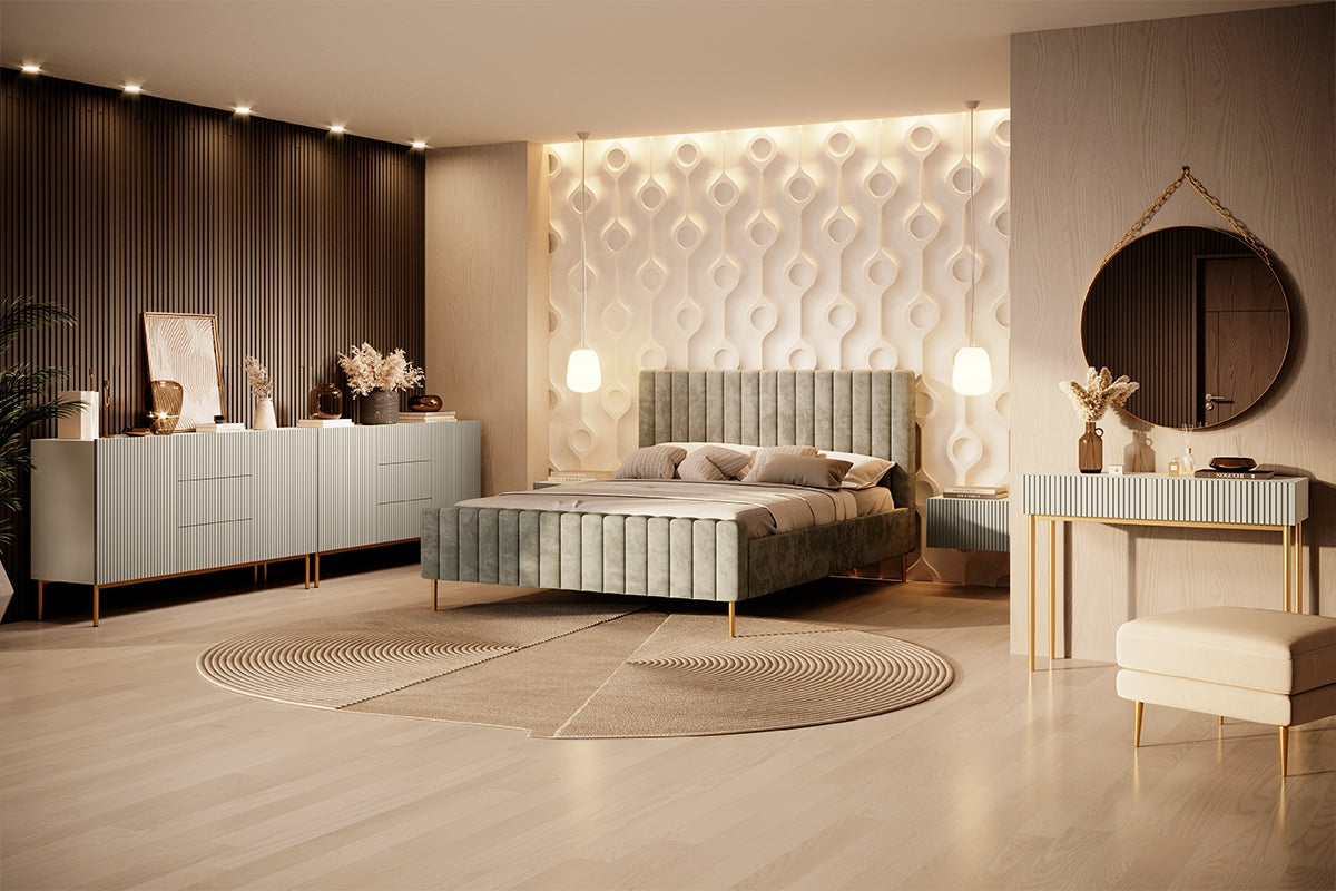 AUSTIN rakstāmgalds/konsole 100/82/41 krēms/zelta kājas - N1 Home