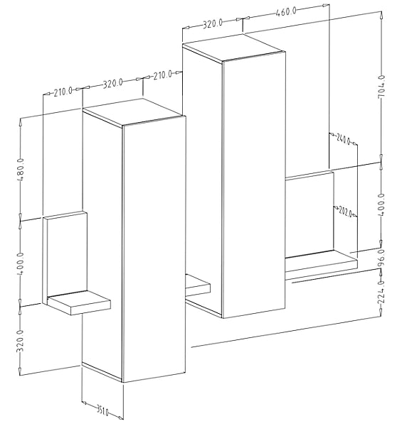 Skapis Botas 152/235/142 cm antracīts/ribbeka ozols - N1 Home