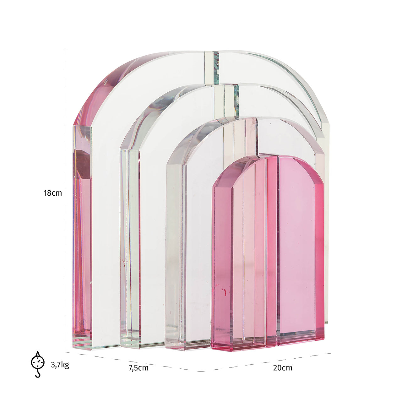 Grāmatu stendi Alissia Richmond Interiors 18/20/7 cm stikls - N1 Home