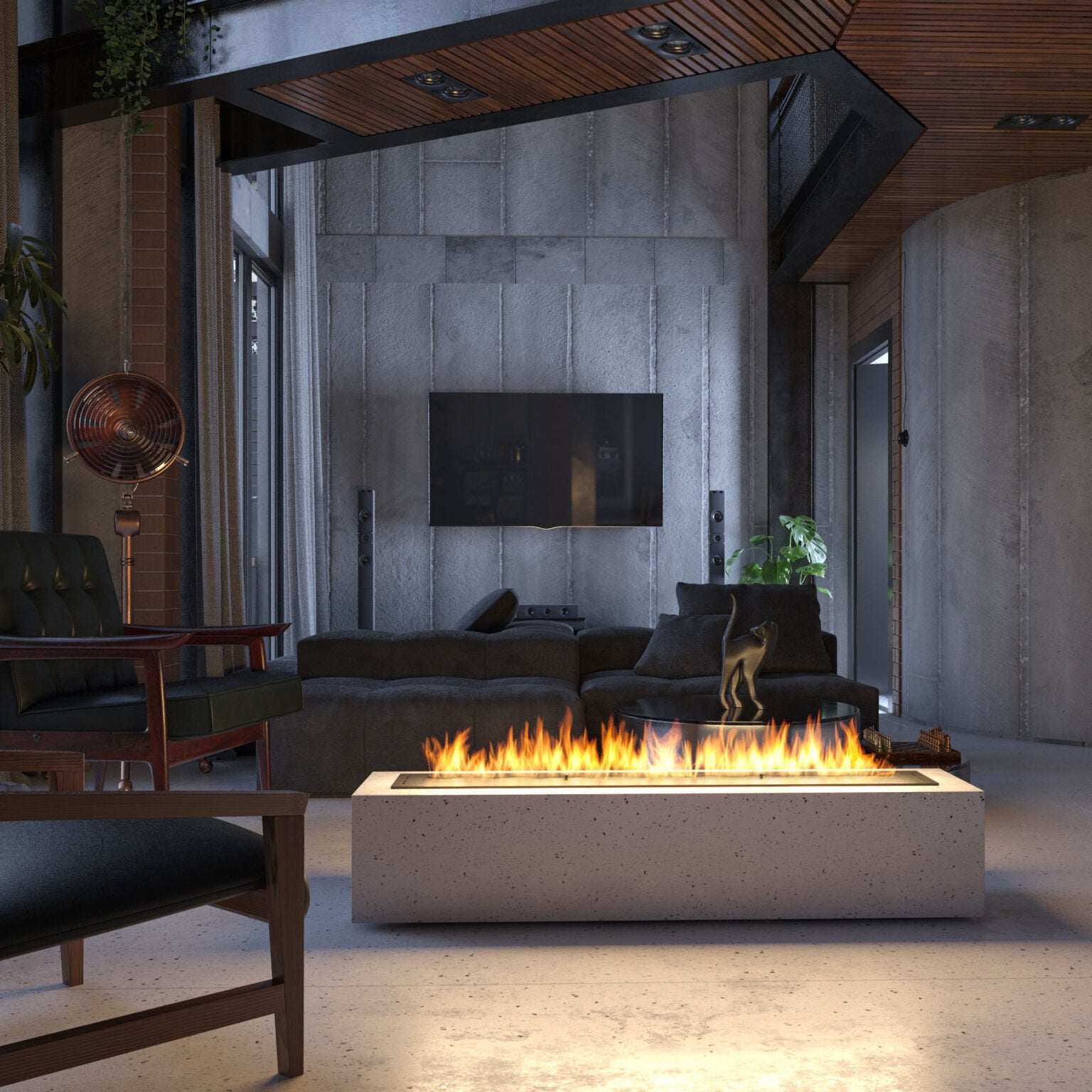 Biokamīns Lāpa BlasBurn 50/16; 60/16; 80/20; 100/20; 120/20; 150/20 x 7,5 cm melns - N1 Home