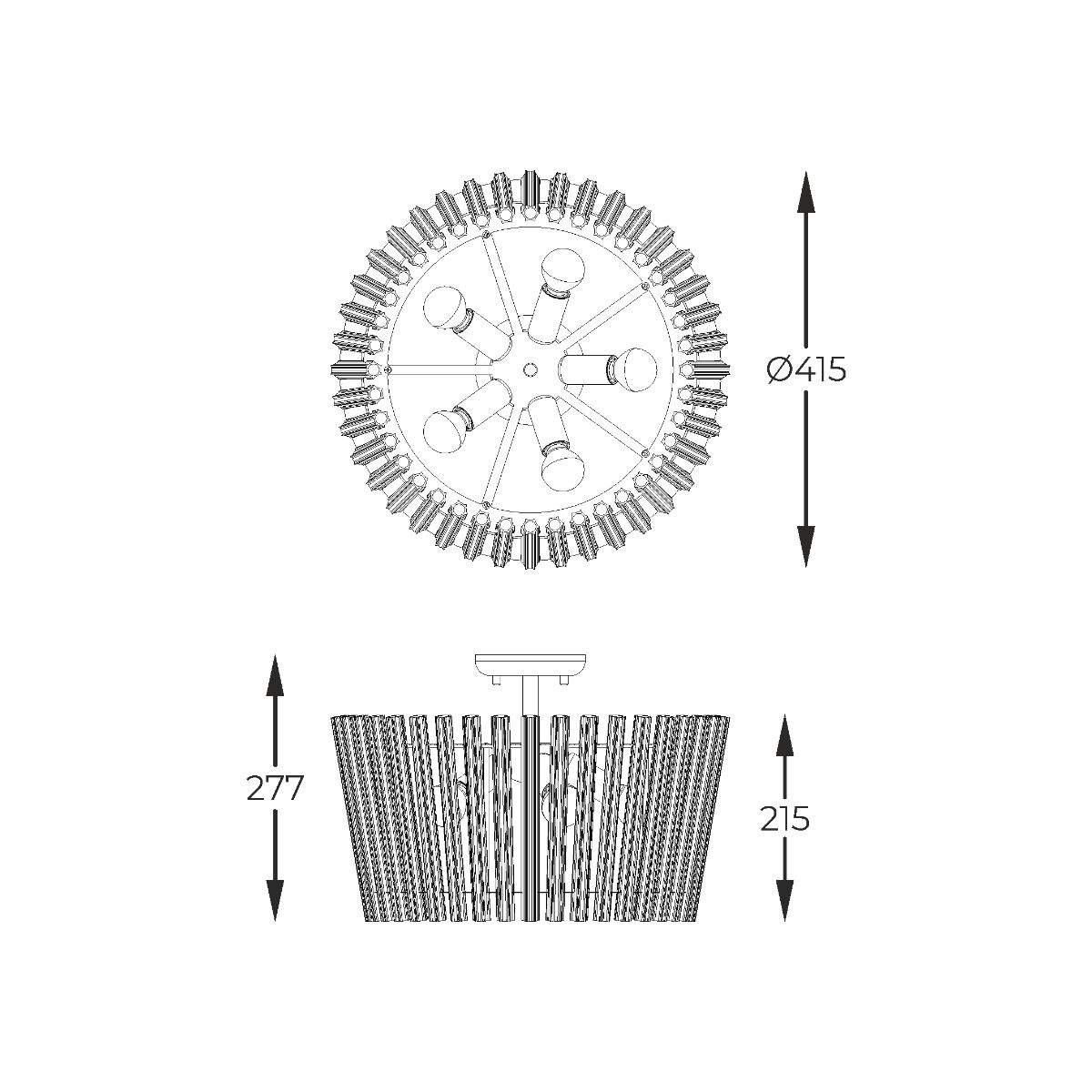 Piekaramā lampa Bahram 27/41/41 cm zelts - N1 Home