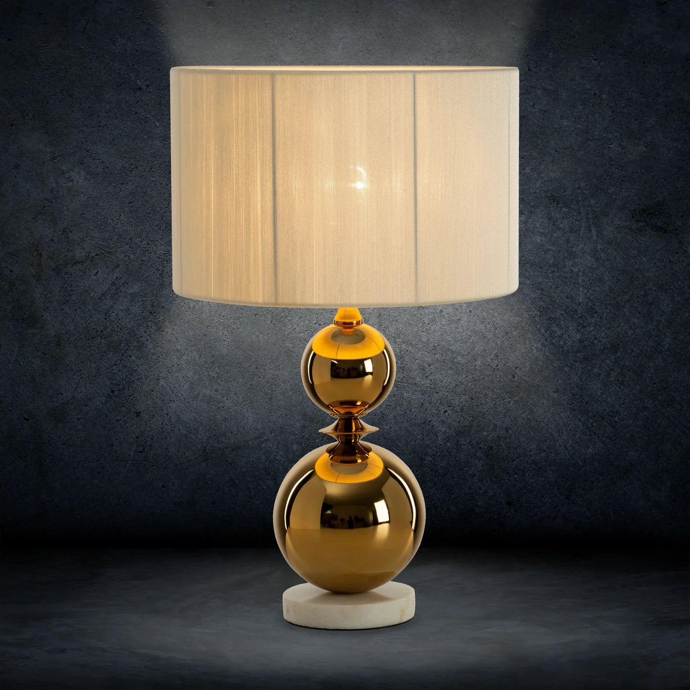 Galda lampa Zen 36/56 cm zelts/balts - N1 Home