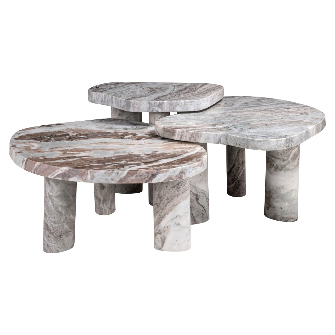 Kafijas galds Camino (Set of 3) Richmond Interiors 33/81/65 cm Blush beige