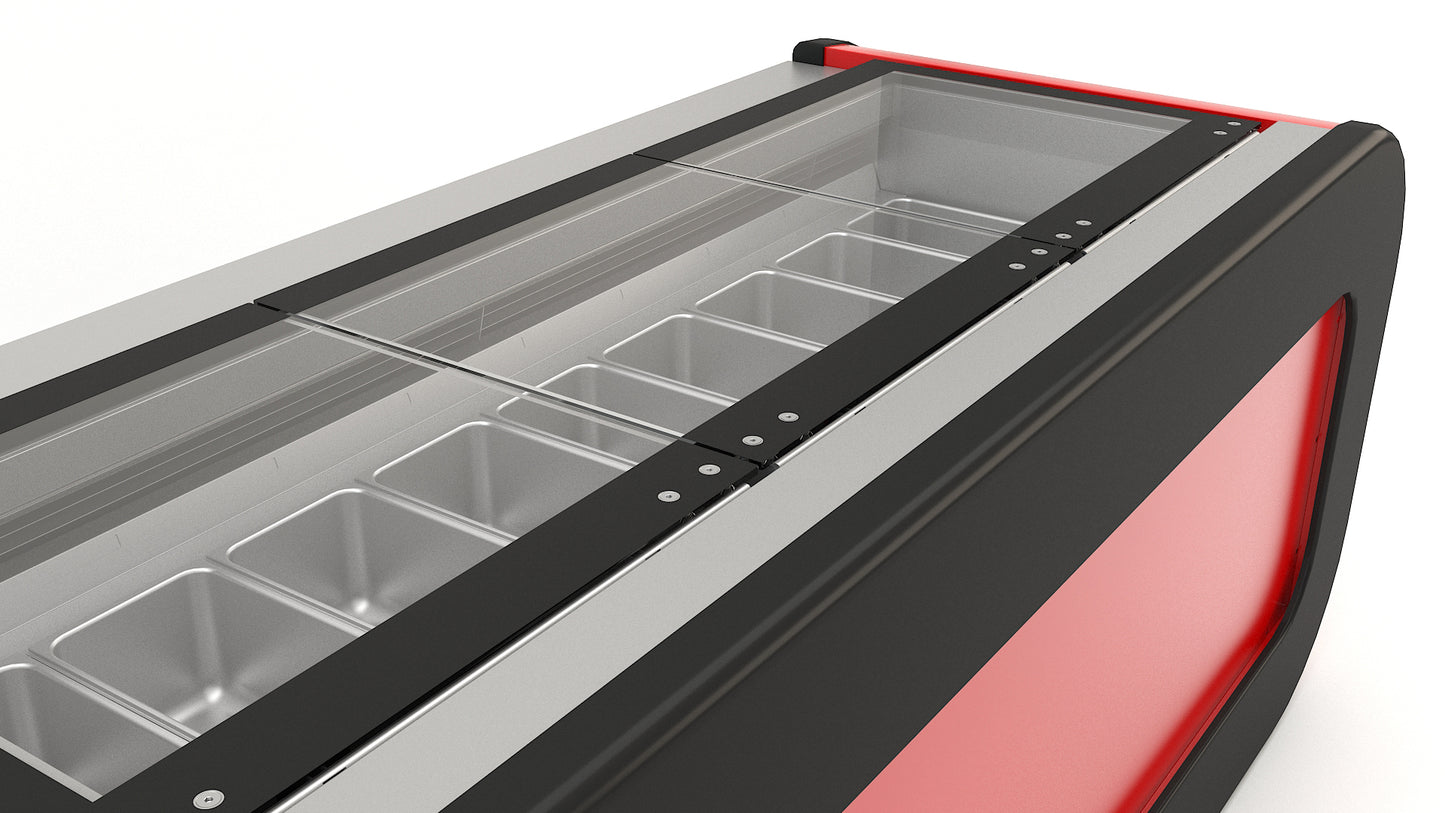 Saldējuma displeji Krong 2164x812x915  cm sarkans Enerģijas klase C - N1 Home