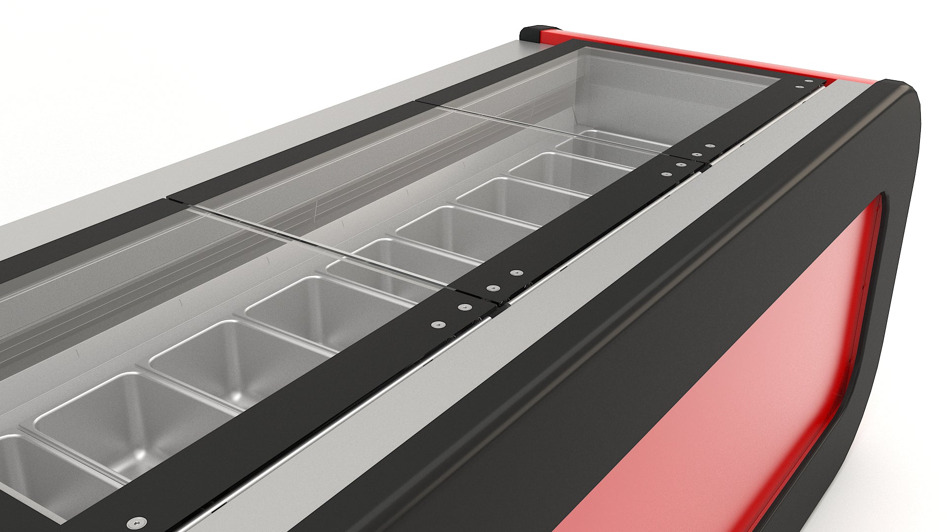 Saldējuma displeji Krong 2164x812x915  cm sarkans Enerģijas klase C - N1 Home