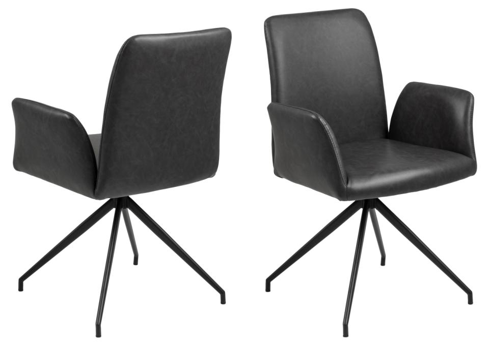 Krēsls Nay 59/59/88 cm PU retro melns - N1 Home